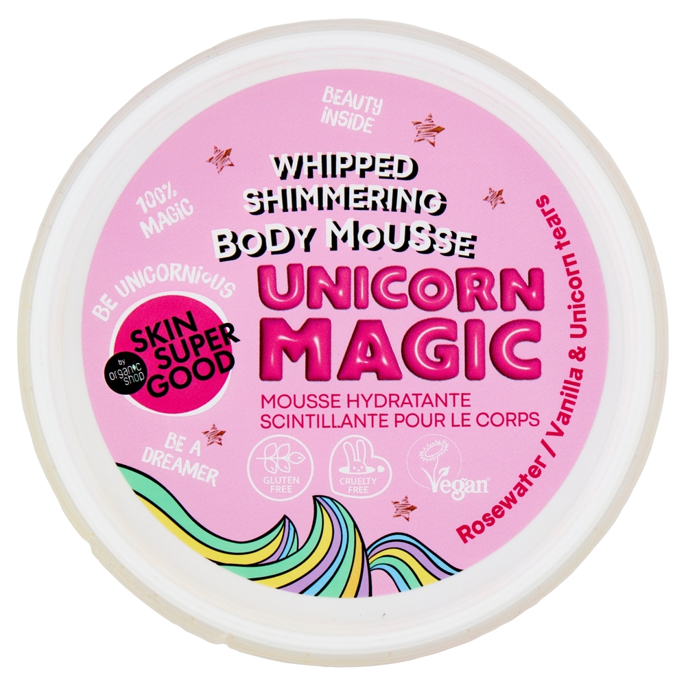 Skin Super Good Whipped Shimmering Body Mousse Unicorn Magic Rosewater/Vanilla & Unicorn tears 250ml